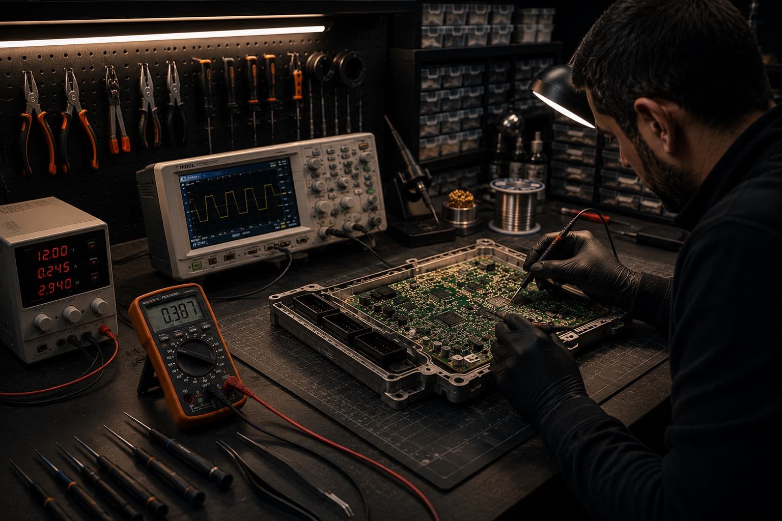 Araç konfor sistemlerine ait elektronik ünite üzerinde teknik inceleme